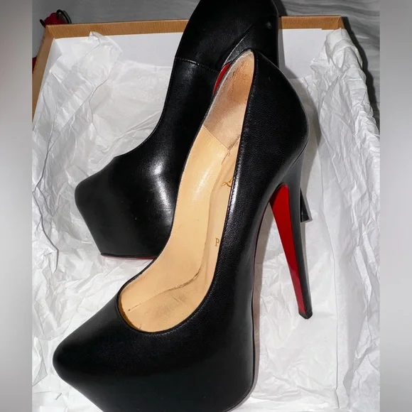 Christian Louboutin Black and Red Heels - Picture 3 of 11